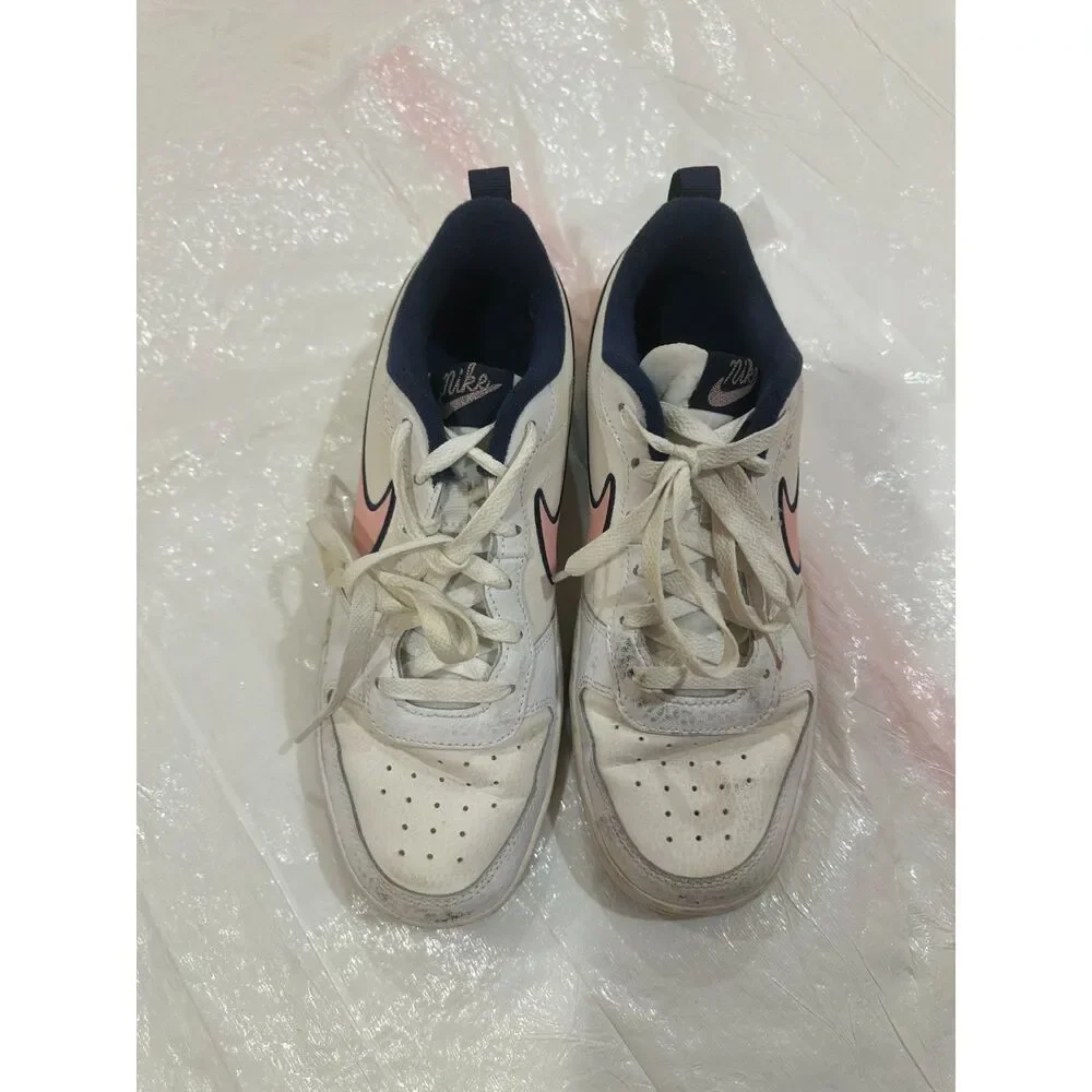 Nike Court Borough Low 2 SE GS Pink Glaze Midnight Navy White Sneakers 7Y